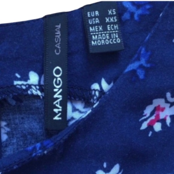 Mango ROMPER floral blue sleeveless shorts XXS - Picture 7 of 8